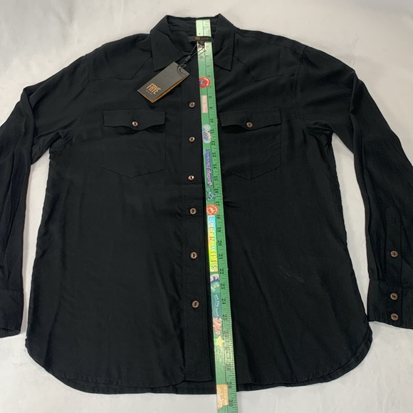 Frye Lightweight Button Up Western Rodeo Sheer Women’s Black Long Sleeve Medium - Picture 8 of 13